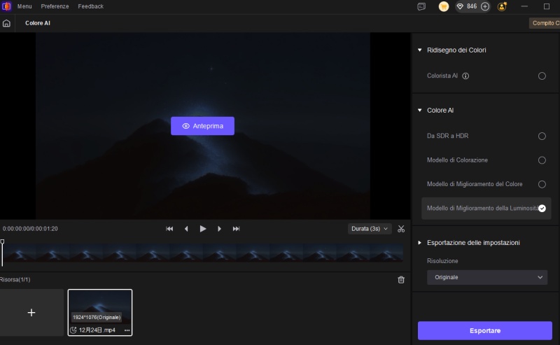 modello di miglioramento luce bassa