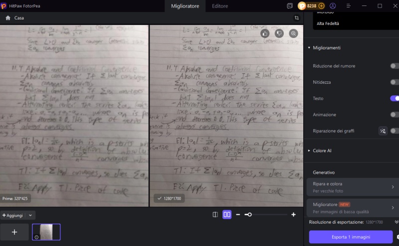 non sfocare la scrittura nella foto con Hitpaw