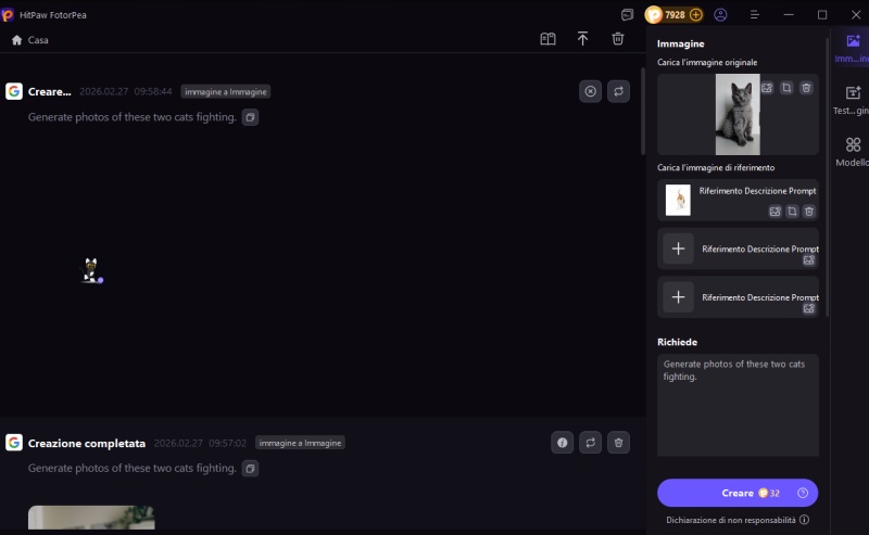 genera la foto di gatti che litigano
