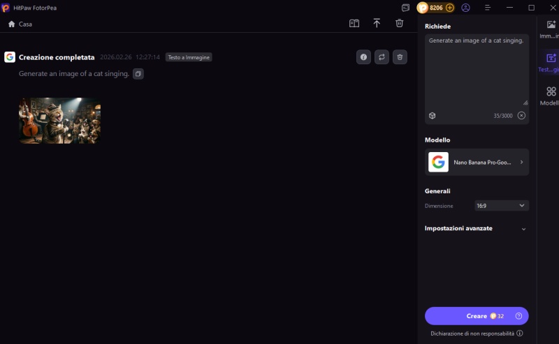 genera il gatto che cantare