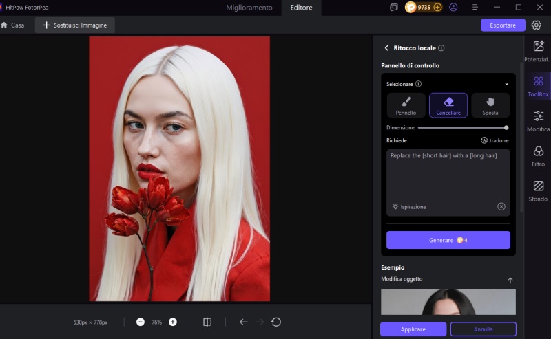 esportare il risulto