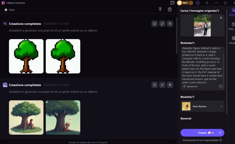 scegliere il modello di nano banana