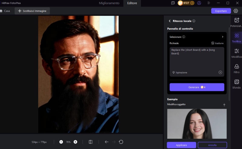 esportare il risulto