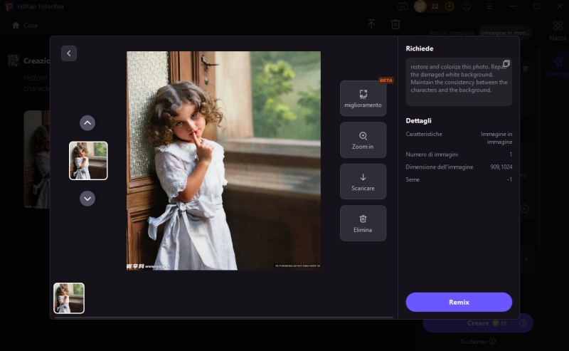 restauro di un vecchio ritratto di famiglia con hitpaw fotorpea