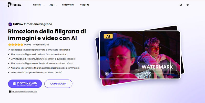 Rimuovere Filigrana Online con HitPaw Online Tools