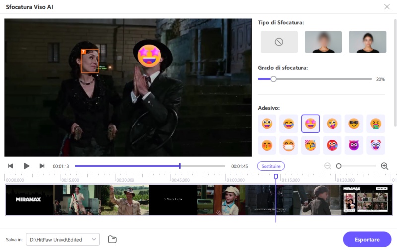 aggiungere sticker al video