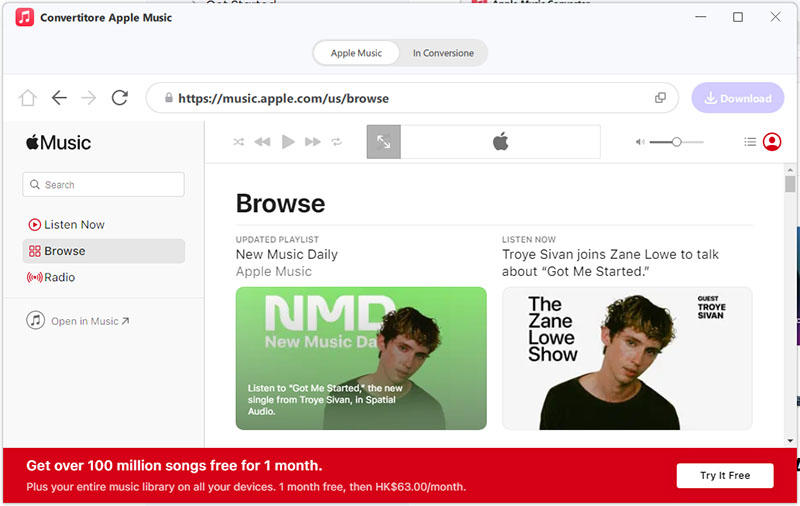apple music converter interface
