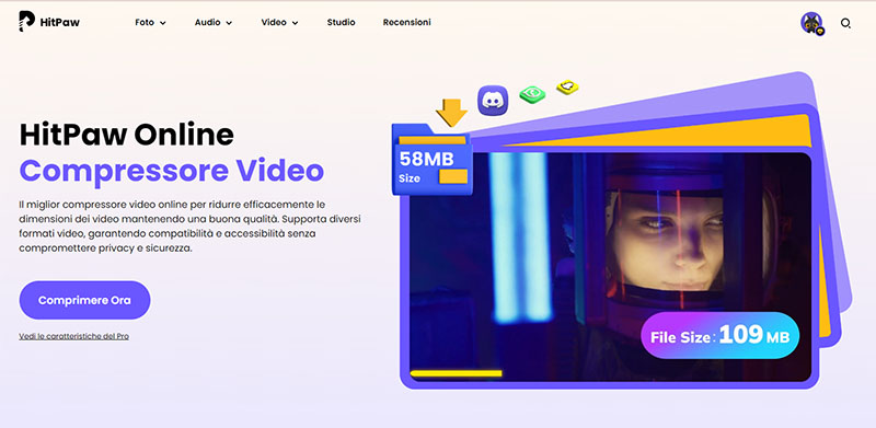 Avviare Hitpaw Online Video Compressor