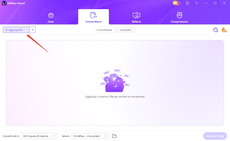 aggiungere m3u al convertitore video hitpaw