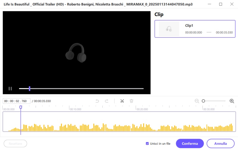 clip mp3 file in hitpaw video converter
