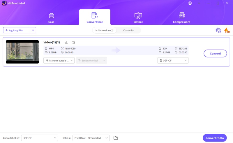 Step 3 to HitPaw MP4 to 3GP Converter