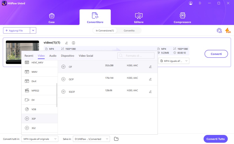 Step 2 to HitPaw MP4 to 3GP Converter