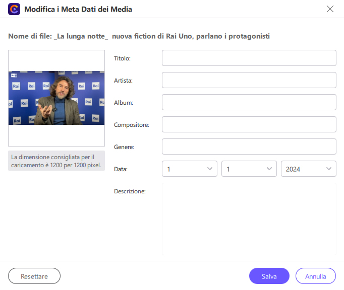 edit video information