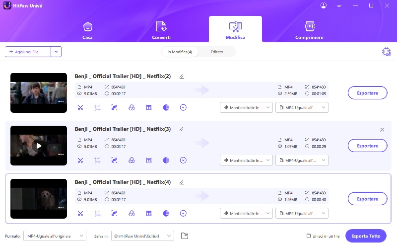 export the cut videos