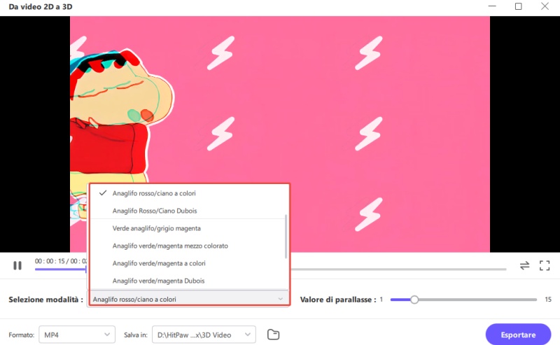 Anteprima dell'effetto VR