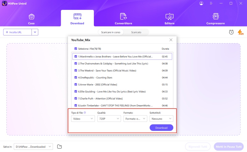 parse all videos in the youtube playlist
