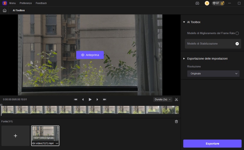 scegli il modello di stabilizzazione ia