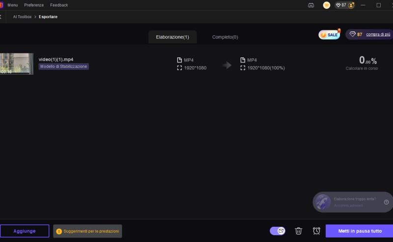 esporta video stabilizzati Pocket
