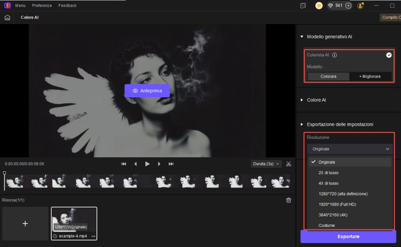 use AI Colorist model to colorize video
