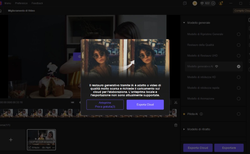 anteprima del modello generativo hitpaw vikpea ai