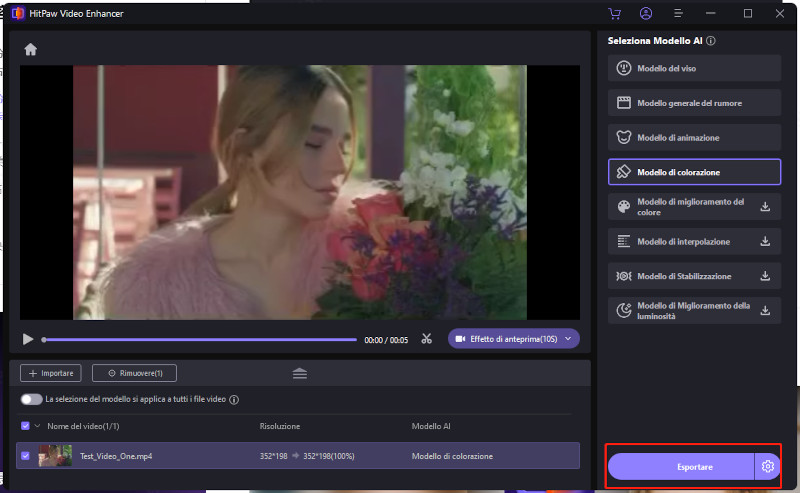 esportare il video vintage della Mamma