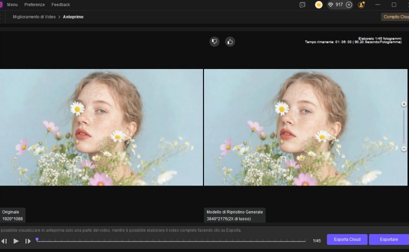 split-preview video effects