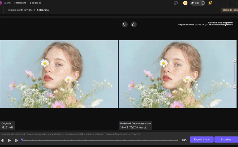 preview video decompression effect