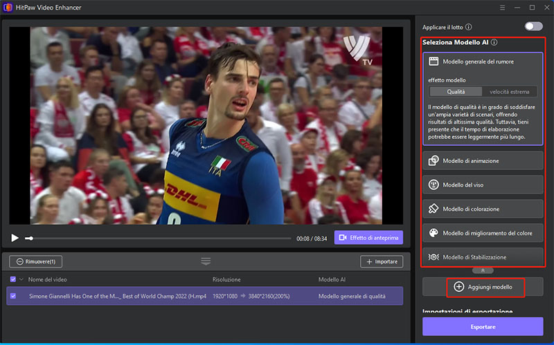 AI models for video enhance