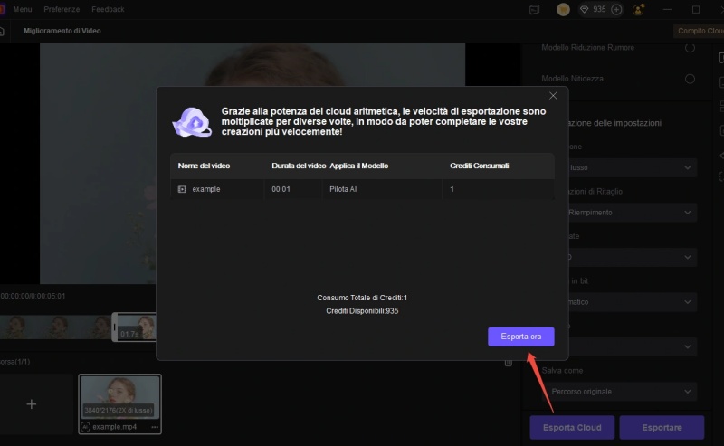 preview and export the enhanced video..