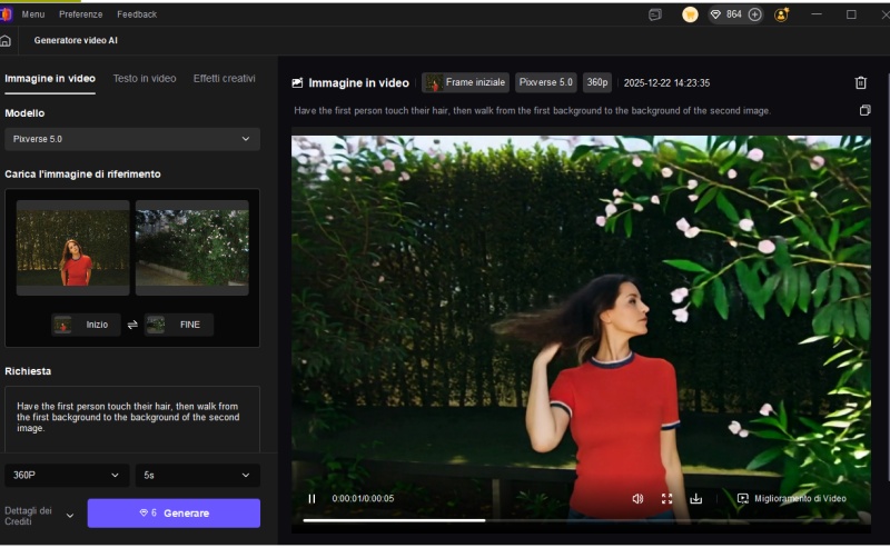 Anteprima e download del video generato