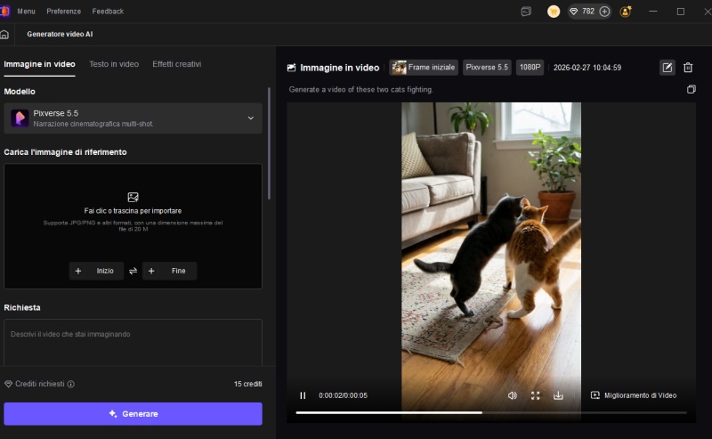il risulto di gatti che litigano