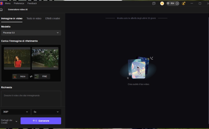 Seleziona il modello di generatore di immagini AI in video