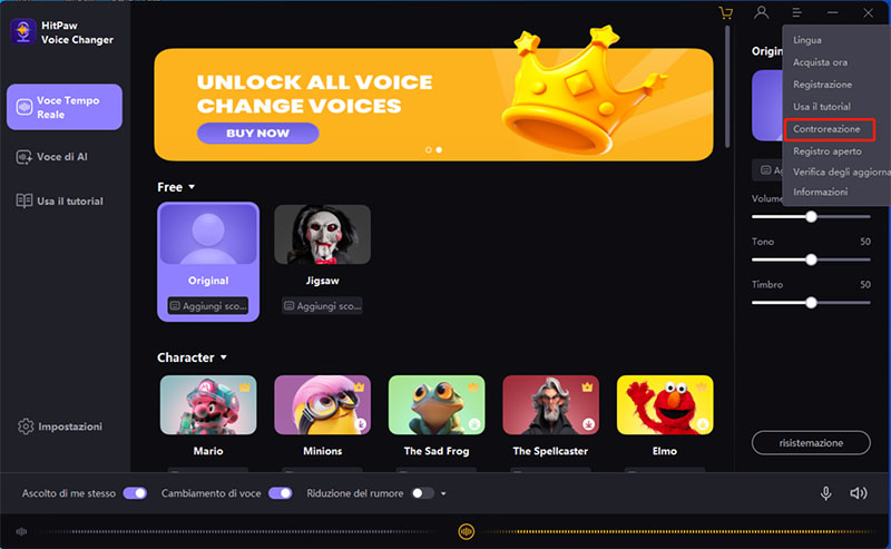 choose input & output in hitpaw voice changer