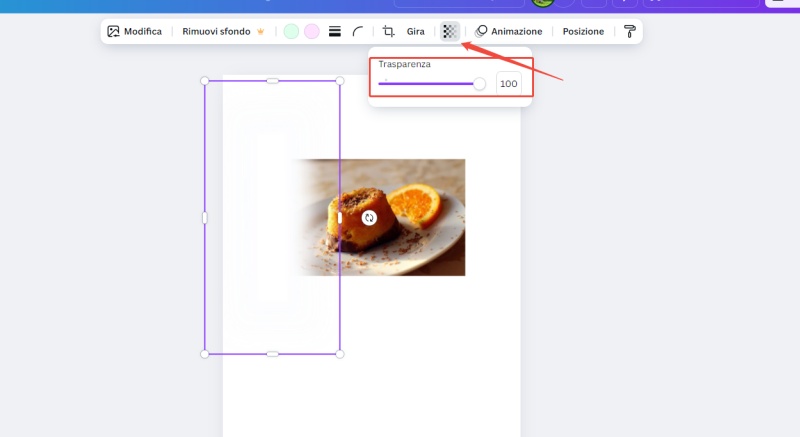 come sfocare i bordi della foto in Canva